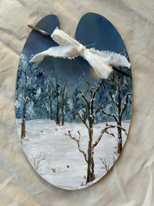 Palette Keepsake No 4 Winter’s Quiet Grace  Original Painting by Renee