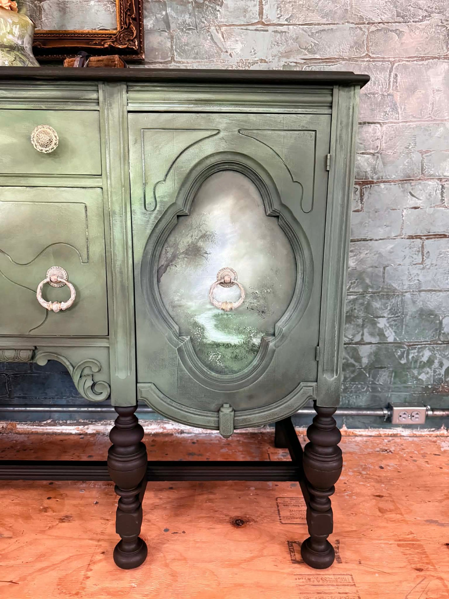 Finding Avalon  Hand-Painted Vintage Buffet