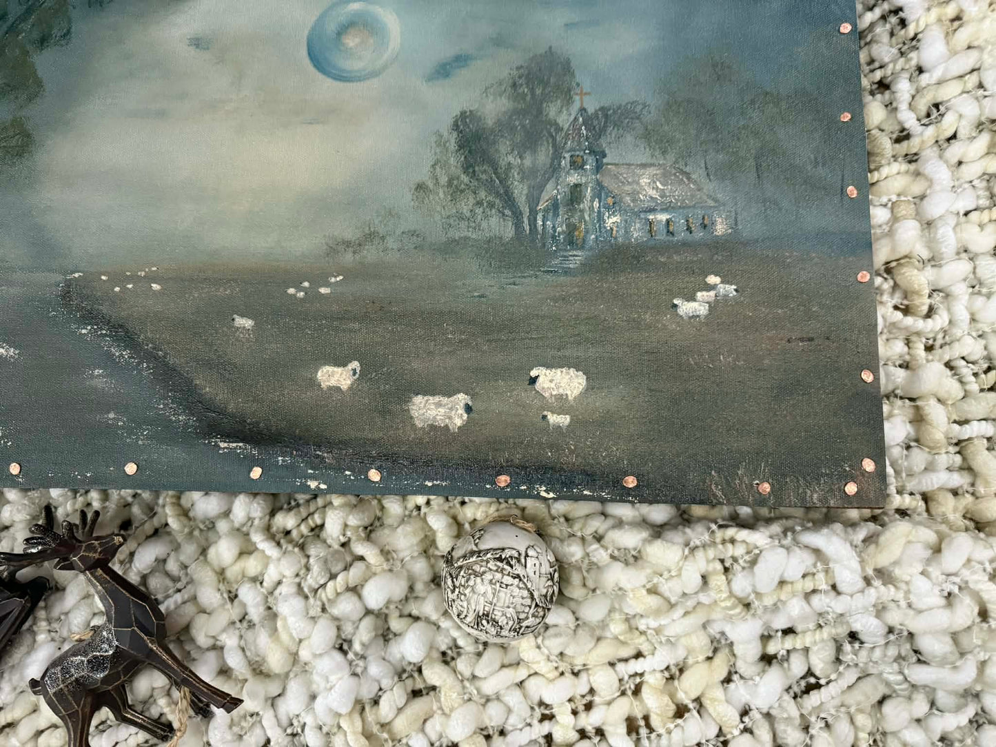 Silent Watch Original Aged Canvas Artwork by Renee