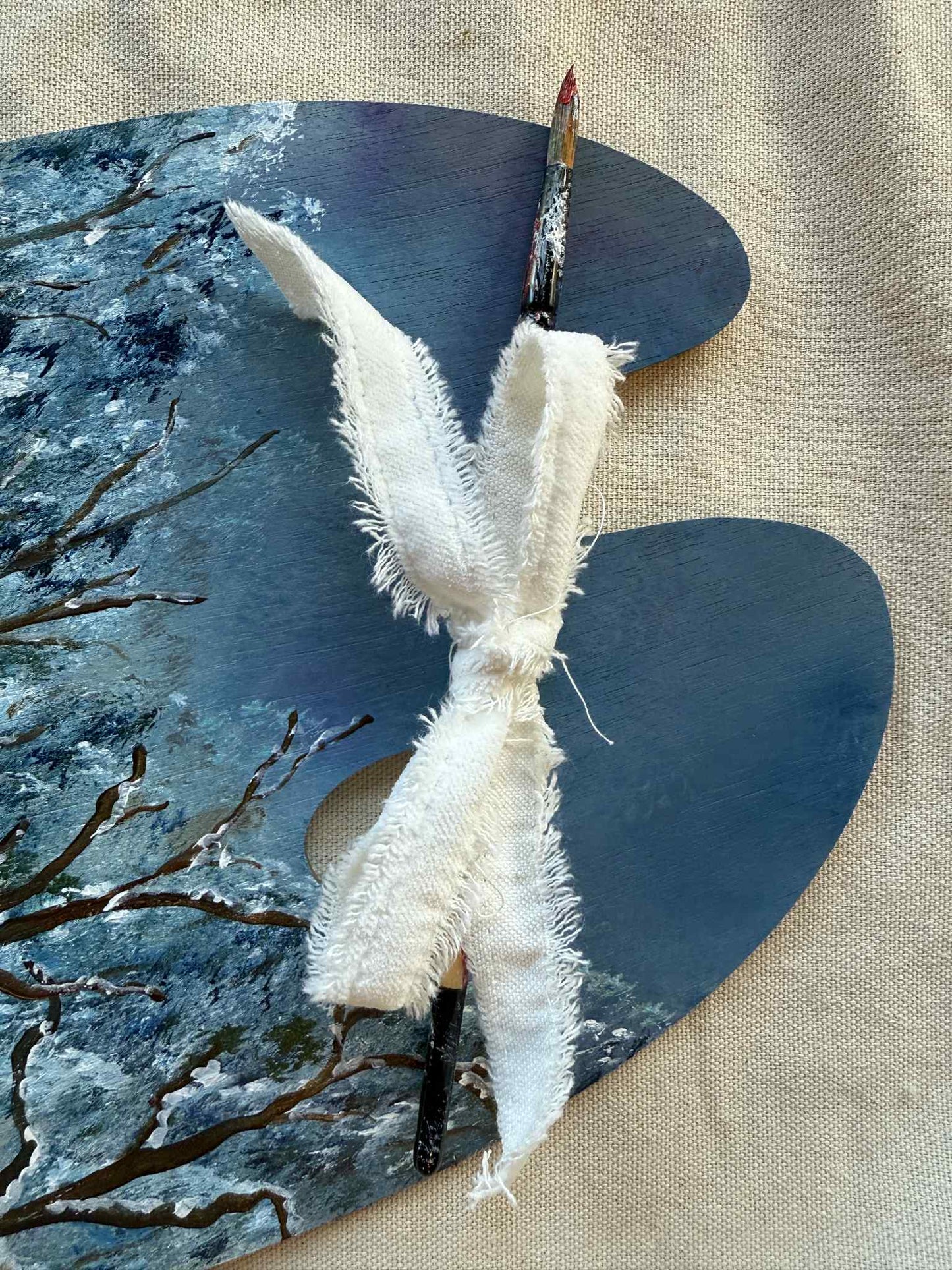 Palette Keepsake No 4 Winter’s Quiet Grace  Original Painting by Renee