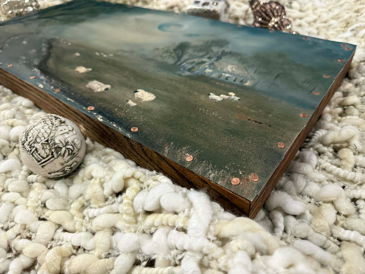 Silent Watch Original Aged Canvas Artwork by Renee