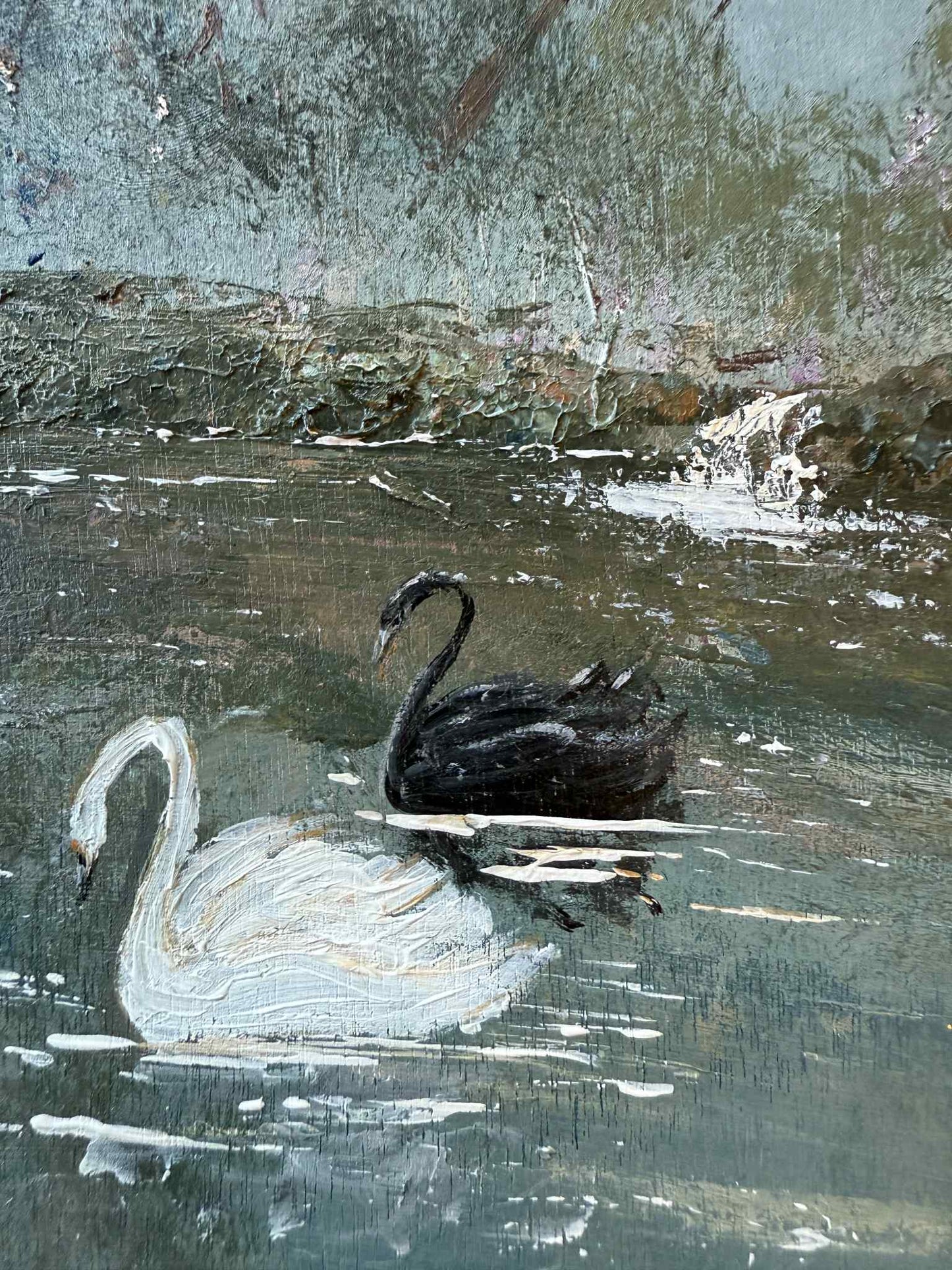 Palette Keepsake No. 2 Grace on the Water  Swan Original Painting