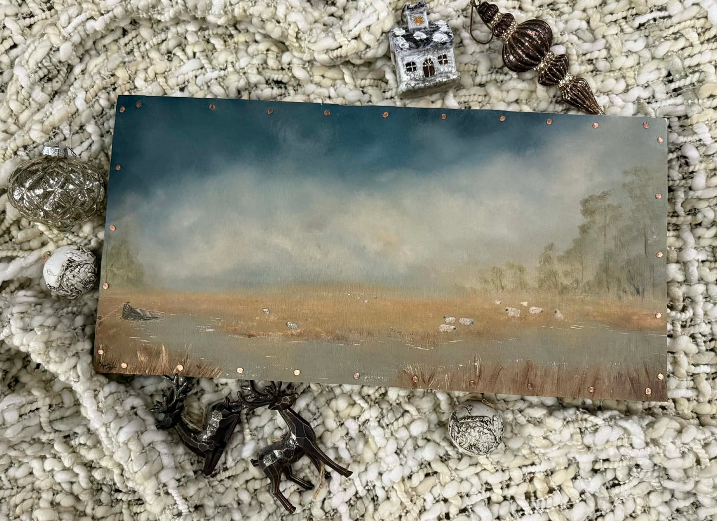 The Moment Between Original Aged Canvas Artwork by Renee