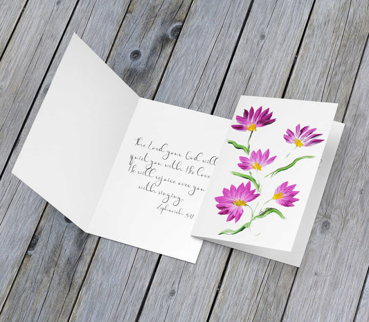 Purple Cone Flower Cards 4Pack