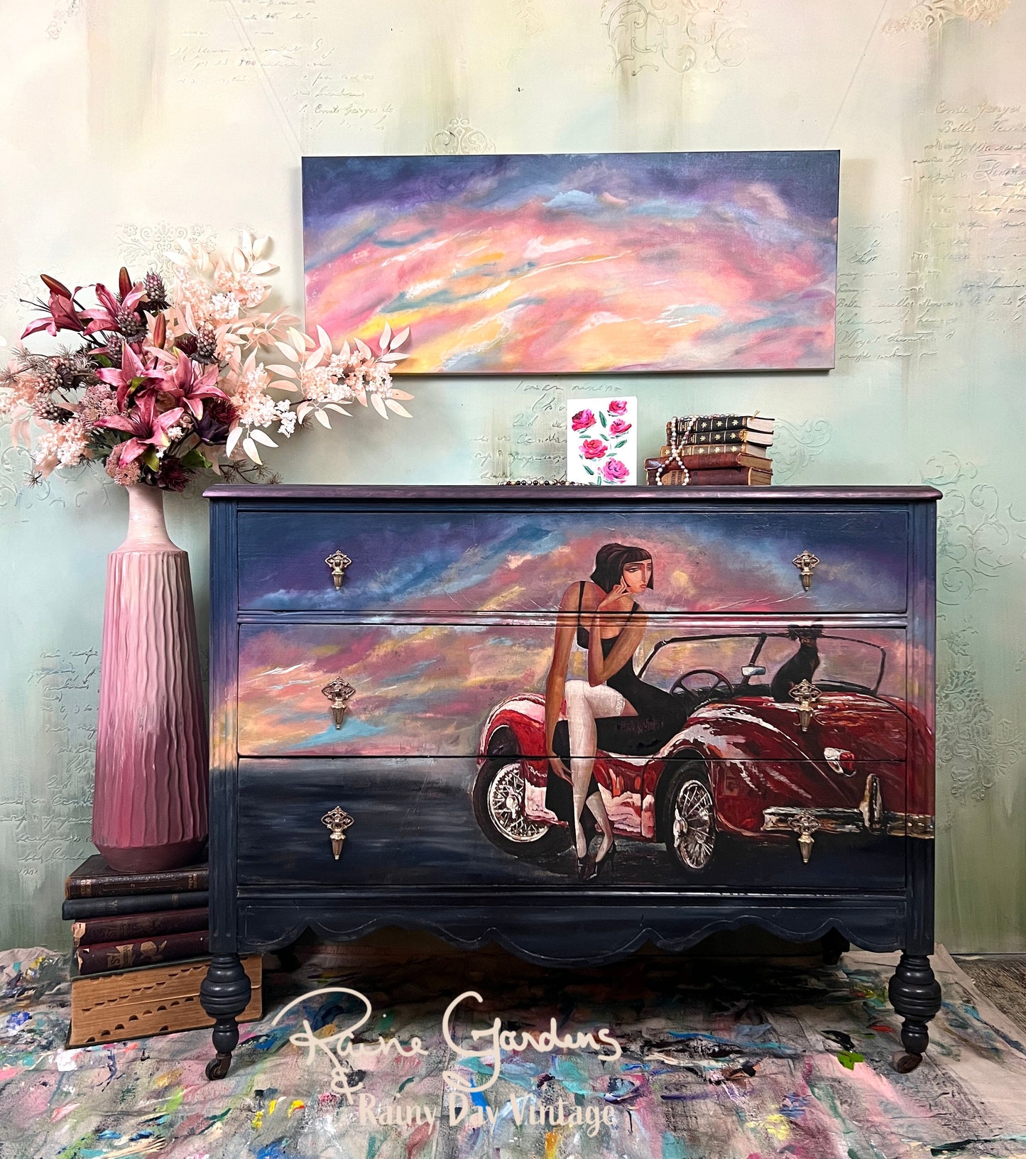 Ghost of Dreams Past  painted dresser buffet