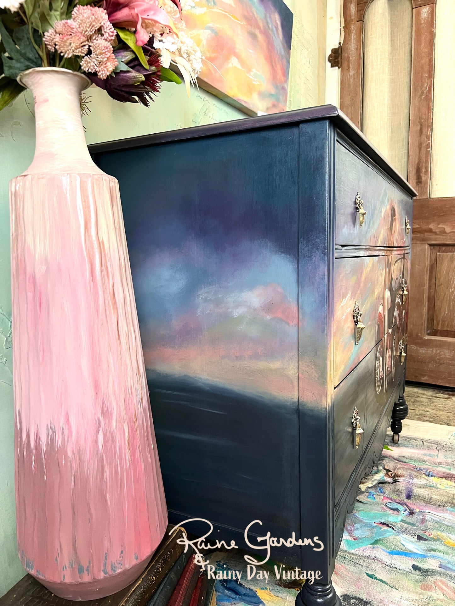 Ghost of Dreams Past  painted dresser buffet