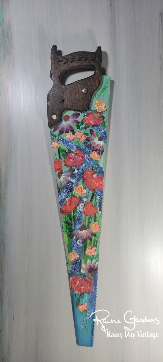 Painted Saw Blade Roses